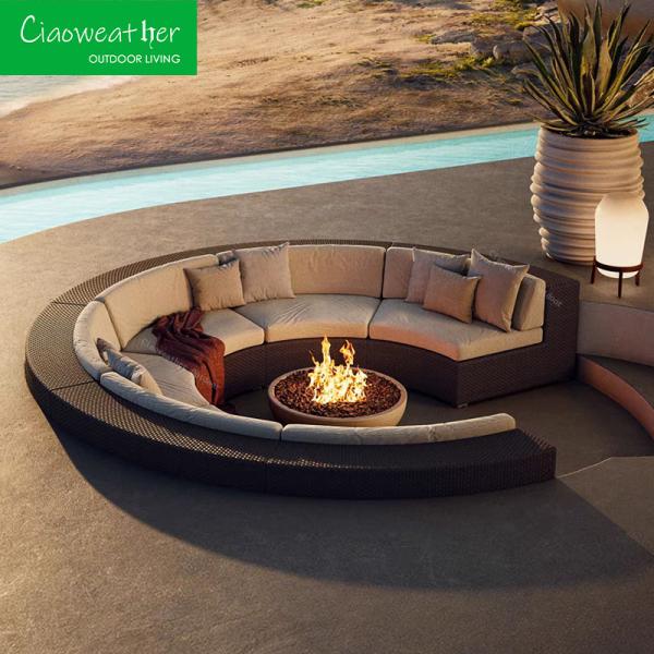 Garden Sofa Set for Modern Outdoor Furniture Resort Beach Hotel Restaurant Round