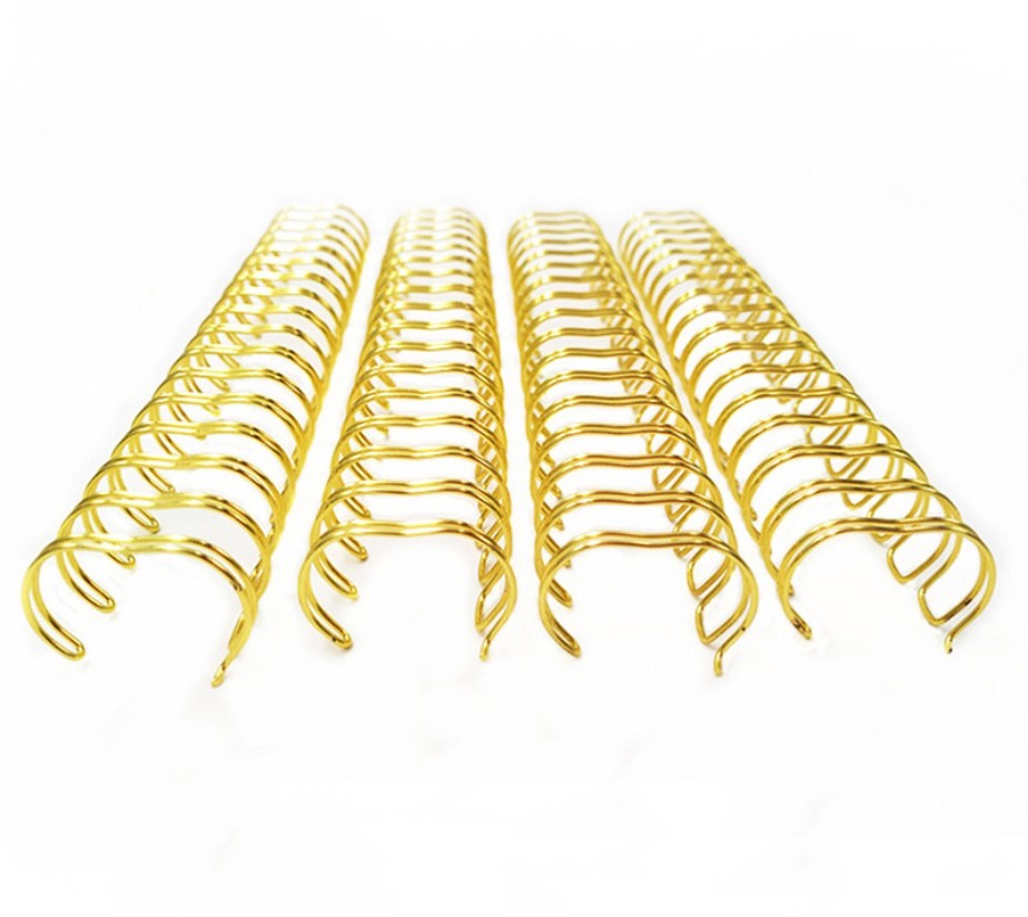 A4 Double Loop Binding Wire Nylon Coated For Books Gold color