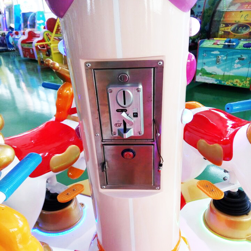 3 Players Carousel Kids Arcade Machine Happy Childhood Mini Carousel Horse