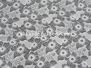 Quality White Nylon Spandex Stretch Lace Fabric With Flower Design For Garment SYD-0186 wholesale