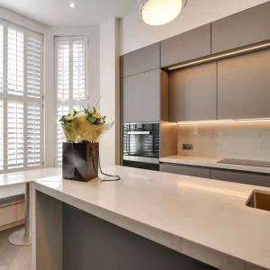 Quality Blum Kitchen Cabinet With Butcher Block Top Oven Base Quartz Countertop wholesale