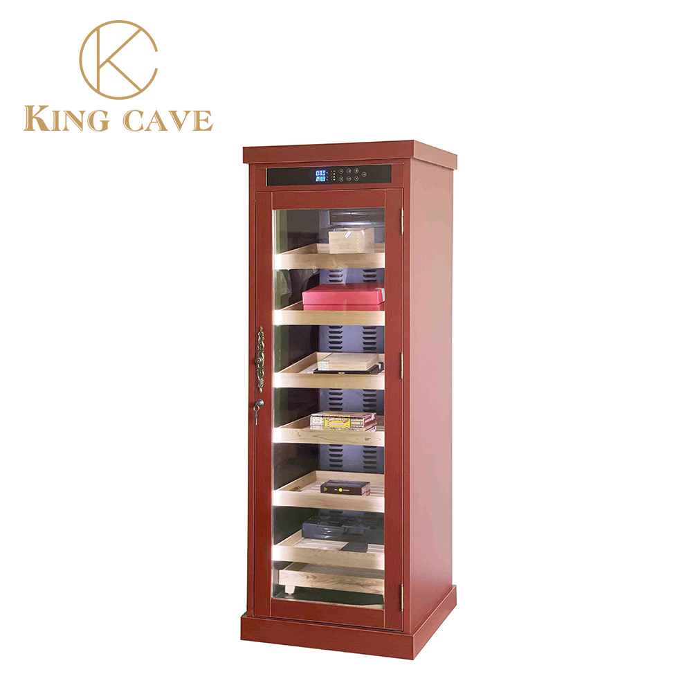 Stainless Steel Glass Door Humidor Freestanding Electric Cigar Cooler Cabinet
