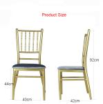 Hotel Furniture Powder Coating Gold Resin Natural Chiavari Chair 4.5kg