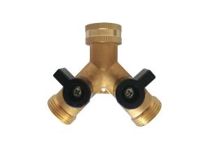 Quality Forging Brass Three Way Valve Tap Female x Two Male Thread Connect wholesale