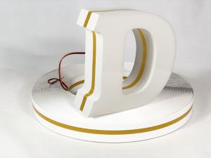 Quality 2MM Thickness Side White 3D Pass Light Strips Yellow Channel Letter Decoration wholesale