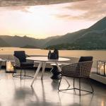 Terrace Balcony Rattan Dining Table And Chairs Leisure Style Garden Furnitures