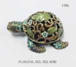 Turtle Custom exquisite turtle shape pewter animal trinket jewelry box