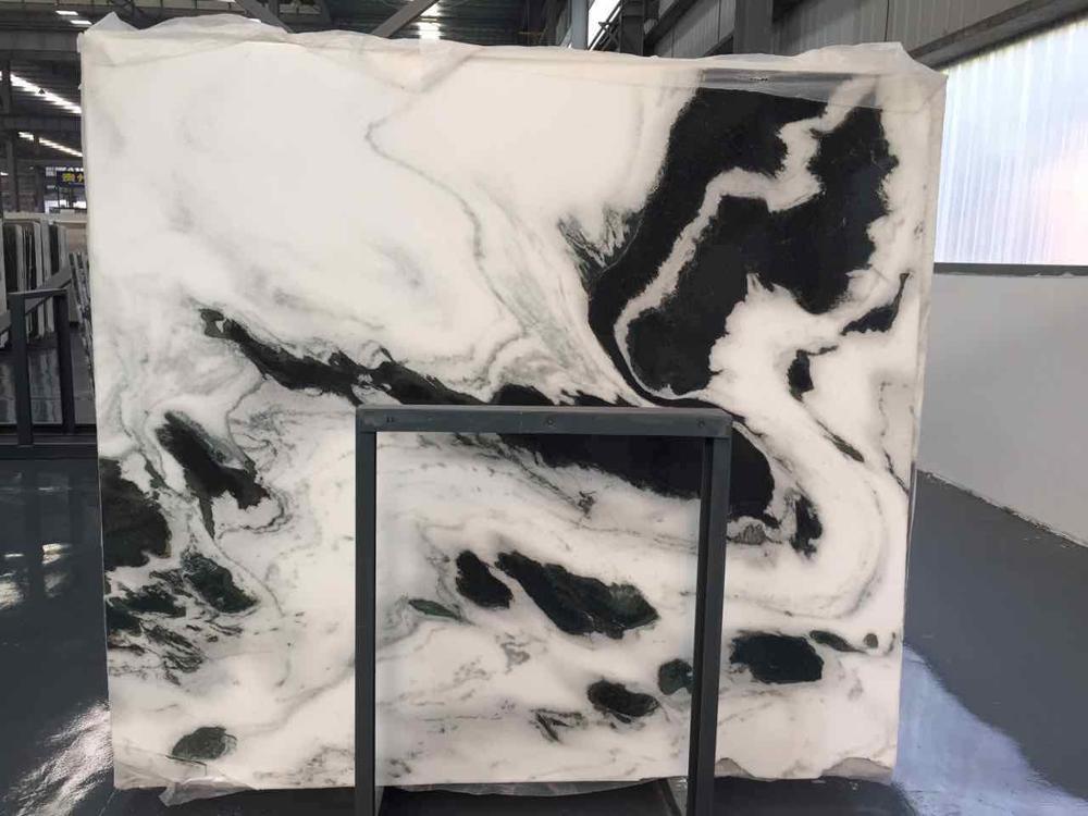 For bathroom luxury decor highly book match marble panda white
