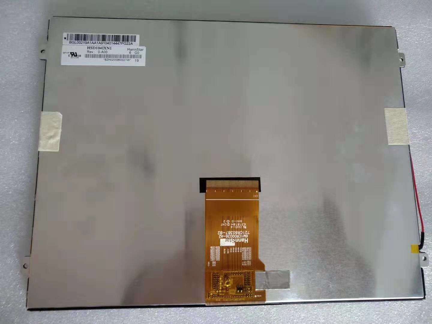 Hannstar 10.4 Inch Car LCD Display 1024*768 Pixels Panel 600CD/M2 60 Pin HSD104IXN1-A00
