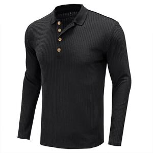 Quality OEM maufactory Autumn And Winter Long Sleeved Solid Color POLO Shirt European And American wholesale