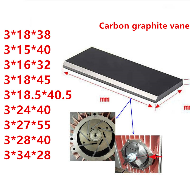 Graphite Blade for Pump Vacuum 225 Vane Vacuum Pump Rotor and Blades Carbon Vane