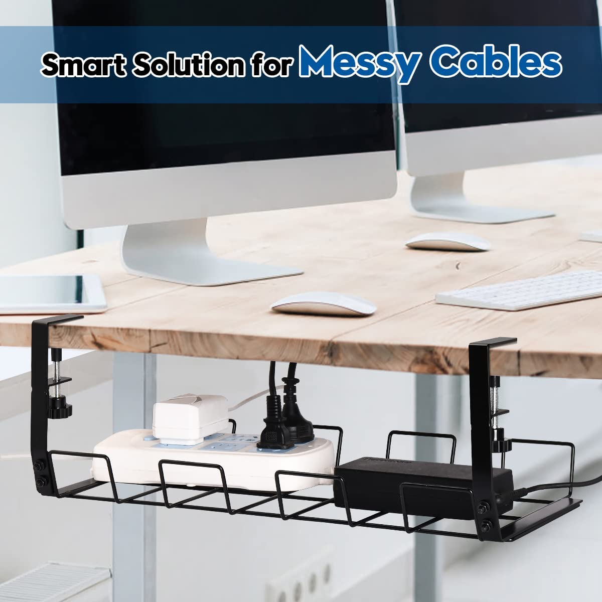 Classification Non-folding Rack Metal Mesh Desk Organizer for Organized Cable Storage