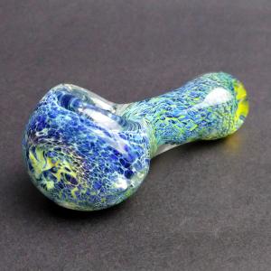 Quality Multi Colored Glass Hand Pipe 3D Blue Style For Weed Tobacco 2.9 Inch wholesale