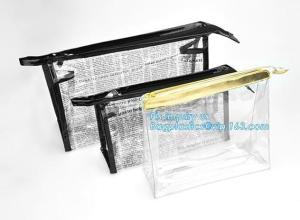 Quality makeup cosmetic bag beauty flat pouch, bag clear vinyl pvc packaging bag with slider zipper, vinyl slider zipper bag,zip wholesale