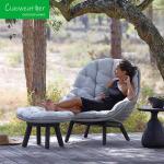 Powder Coated Aluminum Frame Outdoor Lounge Set with Teak Weaving Rope Modern