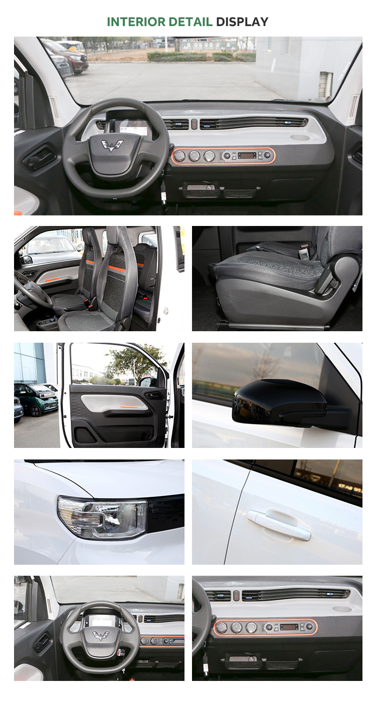 20kW Maximum Power Electric Wuling Hongguang Mini Car with 6.5 Hours Slow Charge Time