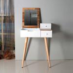 European style packaging large capacity wood grain makeup dressing table