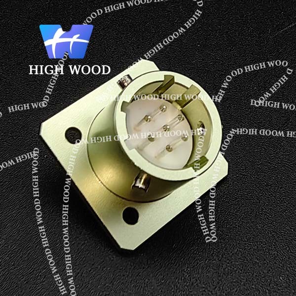 OHS Series Ultra-Small Electrical Connector Aluminum Alloy Square Flange Receptacle With 7 Contacts Silvering