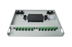 Quality FTTX 1u 19inch 24cores Fixed Mounted Patch Panel CATV wholesale