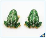 Wholesale Metal Frog With Crystal Jewelry Box Cute Trinket Box For Gifts SCJ753