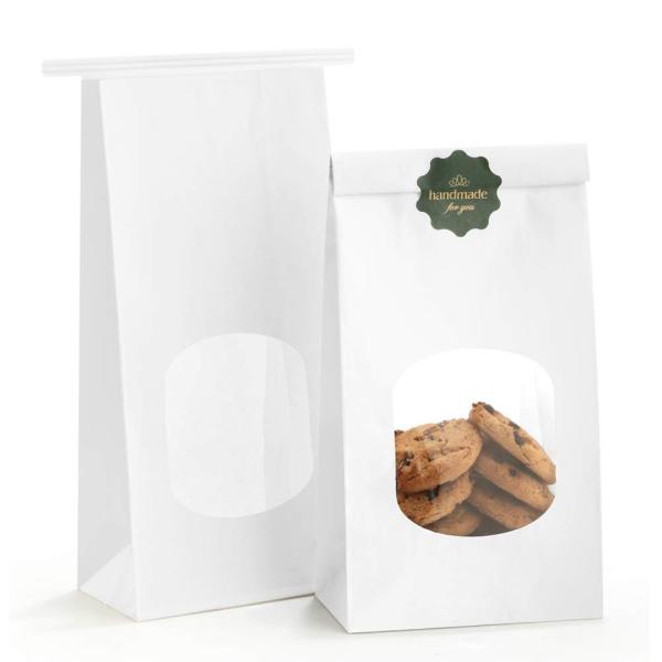 Greaseproof Paper Hot Style Bottom Window White Brown Cookie Biscuit Kraft Paper