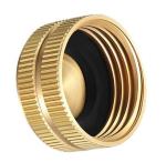 Yellow ANSI Female Hose Cap , 3/4in Brass Pipe Cap For Garden