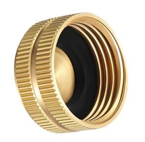 Quality Yellow ANSI Female Hose Cap , 3/4in Brass Pipe Cap For Garden wholesale