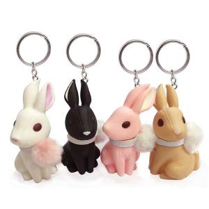Quality OEM ODM Promotional Plastic Keychain , Rabbit Key Ring Eco Friendly Material wholesale