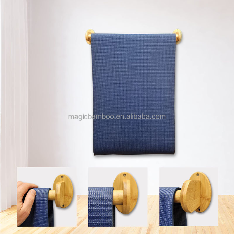 BAMBOO Towel Rack Wall Mount for Team Customers in Bathroom Kitchen Studio Spa Shower