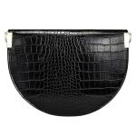 Womens Small Black Pu Leather Saddle Bag Handbags Crossbody