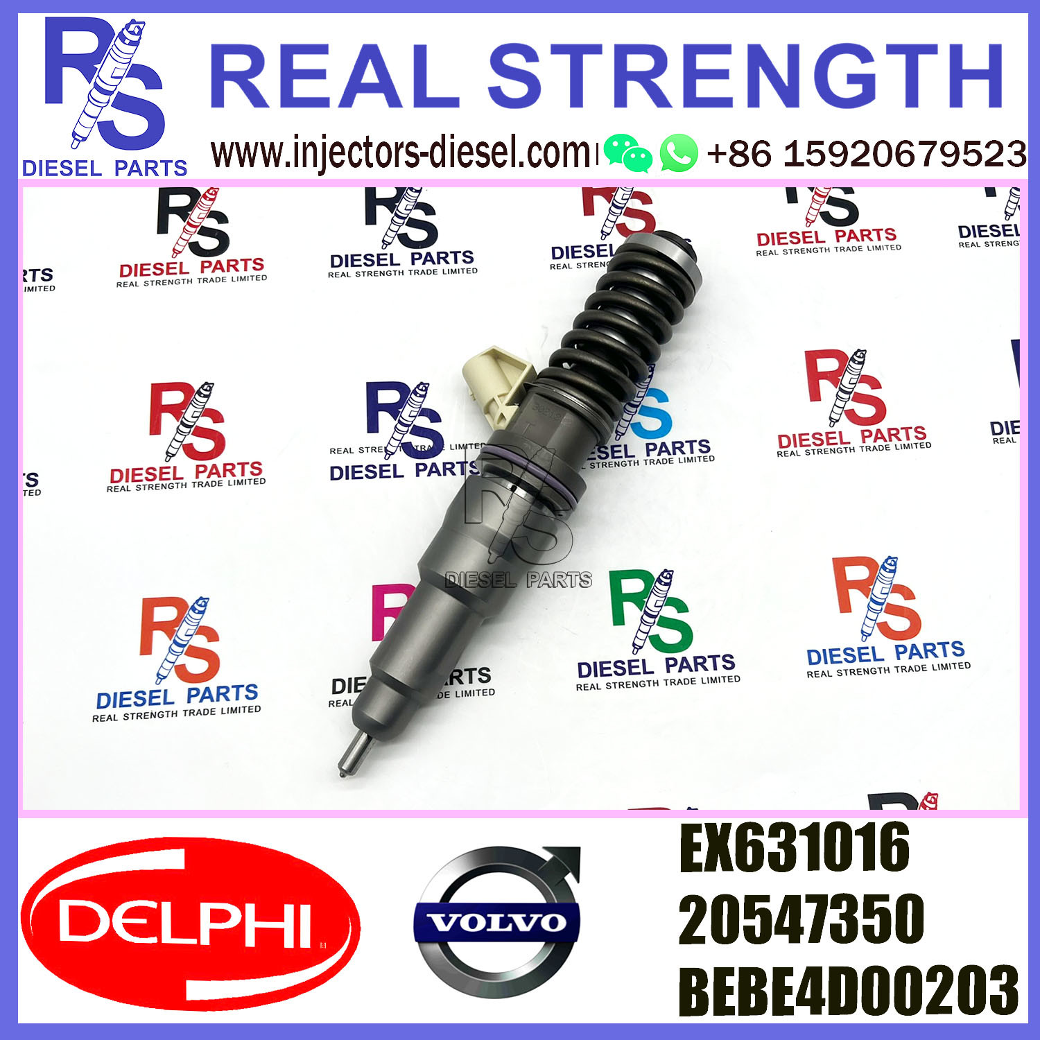 DELPHI 2pin injector EX631016 20547350 BEBE4C00203 Diesel pump Injector V-O-L-V BEBE4C00203 E1 for V-O-L-V FH12 TRUCK
