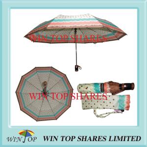Quality DOT Design Heat Transfer Printing 3 Folds Auto Umbrella wholesale