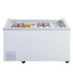 Display hard ice cream chest freezer with curved glass top horizontal freezer