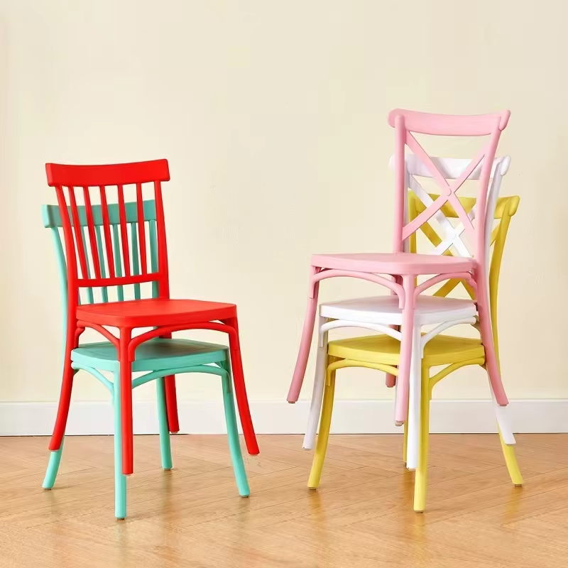 Stacking Small Kids Plastic Chair Black Red Childrens Kids Plastic Chair