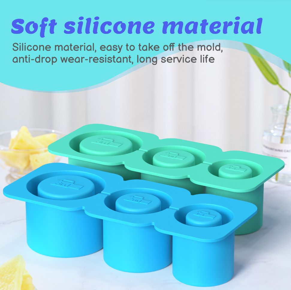 Silicone Ice Maker With Lid for 3 Hollow Cylinder Ice Molds Sustainable and by Stanley