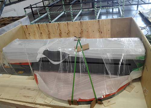 Gray And Orange Semi Automatic Turntable Stretch Wrapping Machine