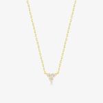 18K Gold Zircon Pendant Silver Chain Trio Diamond Cubic Zircon Necklace