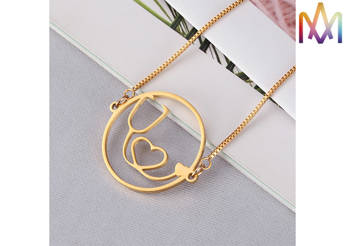 OEM ODM Free Engraving Stethoscope Heart Pendant