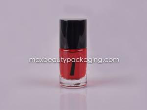Quality shiny black round straight nail polish cap 11ml nail polish bottle flat brush nail polish plastic cosmetic packaging wholesale
