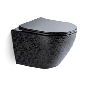 Quality Porcelain Wall Hung Toilet Ceramic Black P Trap Toilet For Bathroom wholesale