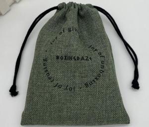 Quality Pantone 50cm Jewelry Drawstring Pouch Linen Jute Burlap Bags Heat Transfer TUV wholesale
