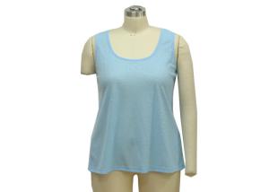 Quality Nice Jacquard Womens Ribbed Tank Tops , Plain Blue Tank Top Logo Printed wholesale