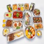 Automatic 24KW Silver Plate Aluminium Food Container Making Machine 3800MM