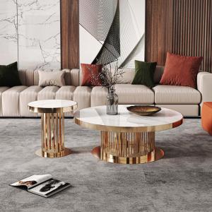 Quality Round Marble Combination Coffee Table No Drawer For Living Room wholesale