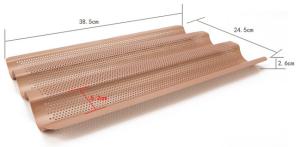 Quality RK Bakeware China Foodservice Gold Nonstick Aluminium Baguette Baking Tray wholesale