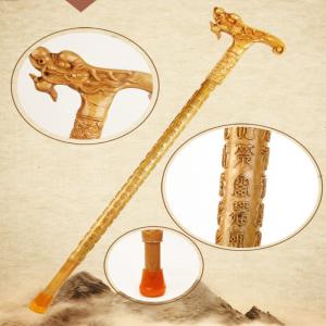 Quality 90cm Natural Wood Walking Canes , Hand Carved Wooden Walking Sticks wholesale