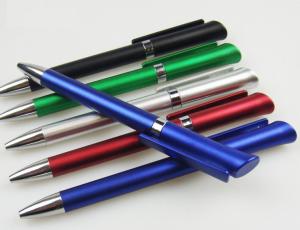 Quality metallic finish twist plastic ballpen, metalic color promo gift logo brand ball pens wholesale