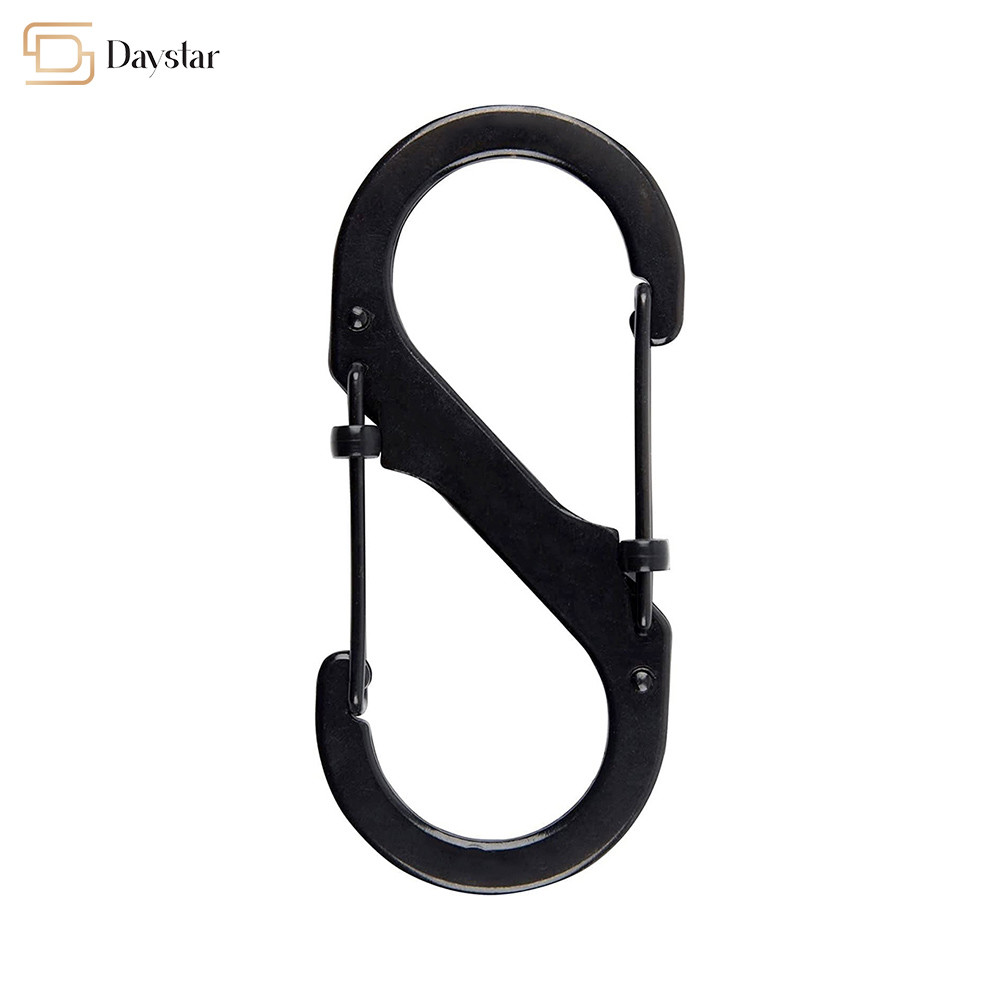 Zinc Alloy Metal Snap Hook Buckle 8 Shaped Keychain Dual Gate Clip