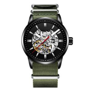 Quality 30m Life Waterproof Skeleton Mechanical Watch Stereo Dial Nylon Wrist Watch wholesale