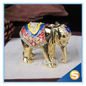 Quality Elephant Trinket Box Jewelry Box Enamel Pewter Box wholesale
